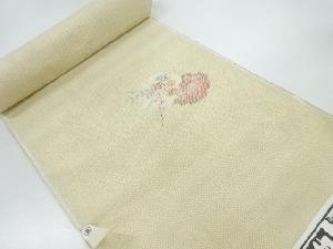 アンティーク　手織り紬枝花模様織出し着尺反物